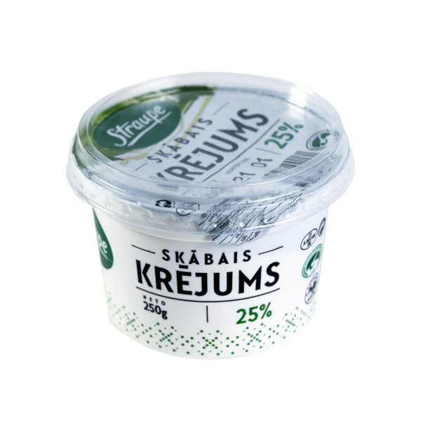 Krējums skābais 25%, fas.0.25