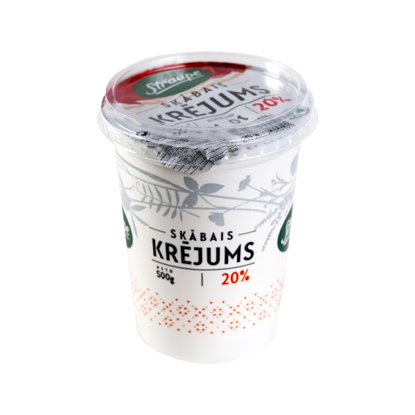 Krējums skābais 20% fas.0.5